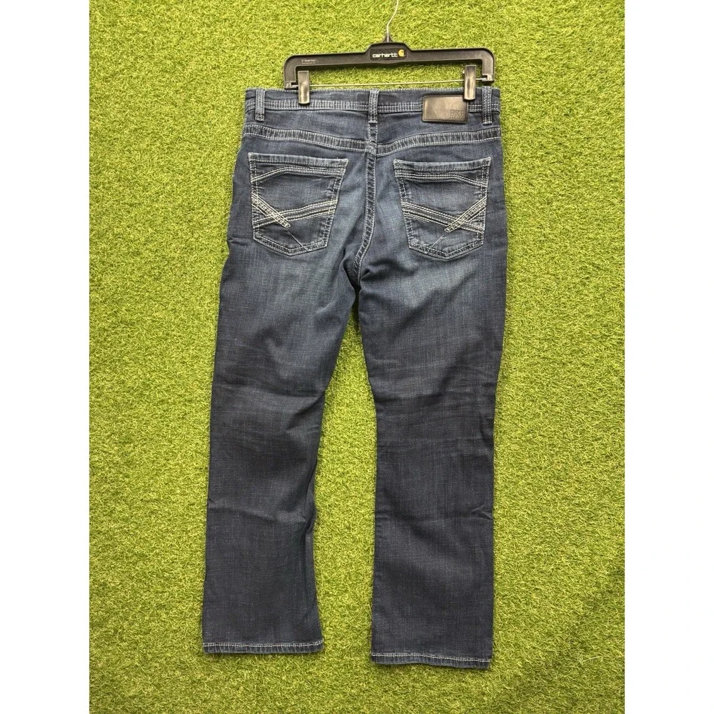 BKE Jeans Mens 34x30 Tyler Straight Dark Wash Buckle Stretch Denim Y2K Workwear